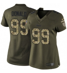 Womens Nike Los Angeles Rams 99 Aaron Donald Elite Green Salute to Service NFL Jersey