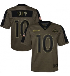 Youth Los Angeles Rams Cooper Kupp Nike Olive 2021 Salute To Service Game Jersey