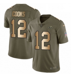 Youth Nike Los Angeles Rams 12 Brandin Cooks Limited OliveGold 2017 Salute to Service NFL Jersey