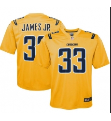 Men Chargers 33 James Jr yellow jersey