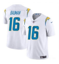 Men Los Angeles Chargers 16 Casey Bauman White 2024 Vapor Limited Stitched Football Jersey