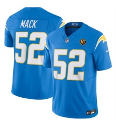 Men Los Angeles Chargers 52 Khalil Mack Light Blue 2023 F U S E  With John Madden Patch Vapor Limited Stitched Football Jersey