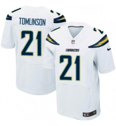 Men Nike Los Angeles Chargers 21 LaDainian Tomlinson Elite White NFL Jersey