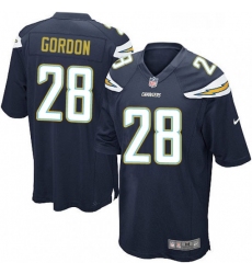 Men Nike Los Angeles Chargers 28 Melvin Gordon Game Navy Blue Team Color NFL Jersey