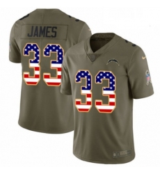 Men Nike Los Angeles Chargers 33 Derwin James Limited Olive USA Flag 2017 Salute to Service NFL Jersey