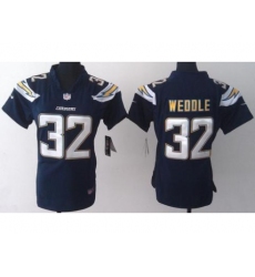 Women Nike San Diego Chargers 32 Eric Weddle Dark Blue Jerseys 2013