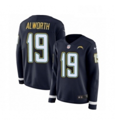 Womens Nike Los Angeles Chargers 19 Lance Alworth Limited Navy Blue Therma Long Sleeve NFL Jersey