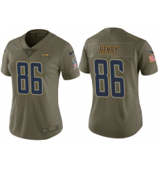 womens chargers hunter henry olive 2017 salute to service jersey