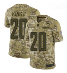 Chargers #20 Desmond King II Camo Youth Stitched Football Limited 2018 Salute to Service Jersey