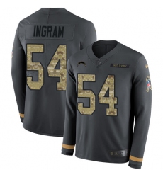 Nike Chargers #54 Melvin Ingram Anthracite Salute to Service Youth Long Sleeve Jersey