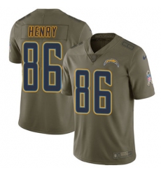 Youth Nike Chargers #86 Hunter Henry Olive Stitched NFL Limited 2017 Salute to Service Jersey