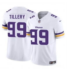 Men Minnesota Vikings 99 Jerry Tillery White 2023 F U S E  Vapor Untouchable Limited Stitched Jersey