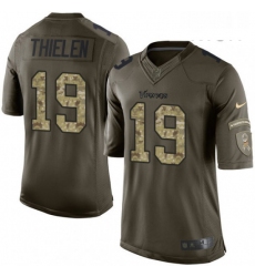 Mens Nike Minnesota Vikings 19 Adam Thielen Limited Green Salute to Service NFL Jersey