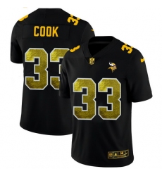 Minnesota Vikings 33 Dalvin Cook Men Black Nike Golden Sequin Vapor Limited NFL Jersey