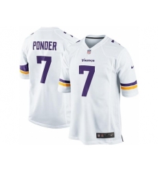 Nike Minnesota Vikings 7 Christian Ponder White Game NFL Jersey