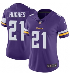 Nike Vikings #21 Mike Hughes Purple Team Color Womens Stitched NFL Vapor Untouchable Limited Jersey