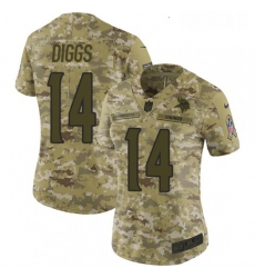 Womens Nike Minnesota Vikings 14 Stefon Diggs Limited Camo 2018 Salute to Service NFL Jersey