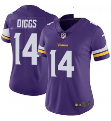 Womens Nike Minnesota Vikings 14 Stefon Diggs Purple Team Color Vapor Untouchable Limited Player NFL Jersey