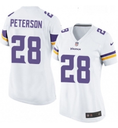 Womens Nike Minnesota Vikings 28 Adrian Peterson Game White NFL Jersey