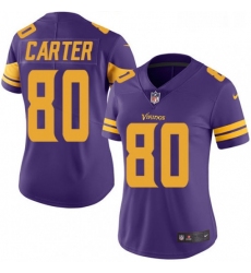 Womens Nike Minnesota Vikings 80 Cris Carter Limited Purple Rush Vapor Untouchable NFL Jersey