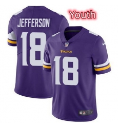 Youth Nike Minnesota Vikings 18 Justin Jefferson Purple NFL Vapor Untouchable Limited Jersey