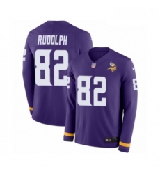 Youth Nike Minnesota Vikings 82 Kyle Rudolph Limited Purple Therma Long Sleeve NFL Jersey