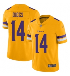 Youth Vikings 14 Stefon Diggs Gold Stitched Football Limited Inverted Legend Jersey