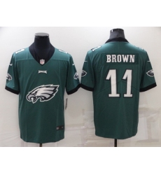 Men Philadelphia Eagles 11 A J Brown Green Vapor Untouchable Limited Stitched jersey