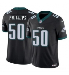 Men Philadelphia Eagles 50 Jaelan Phillips Black 2025 F U S E Vapor Untouchable Limited Throwback Stitched Football Jersey Men Philadelphia Eagles 50 Jaelan Phillips Black 2025 F U S E Vapor Untouchable Limited Throwback Stitched Football Jersey