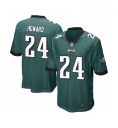 Mens Philadelphia Eagles 24 Jordan Howard Game Midnight Green Team Color Football Jersey