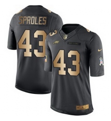 Nike Eagles #43 Darren Sproles Black Mens Stitched NFL Limited Gold Salute To Service Jersey