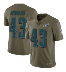 Nike Eagles #43 Darren Sproles Olive Mens Stitched NFL Limited 2017 Salute To Service Jersey