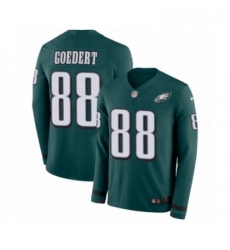 Youth Nike Philadelphia Eagles 88 Dallas Goedert Limited Green Therma Long Sleeve NFL Jersey