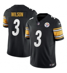 Men Pittsburgh Steelers 3 Russell Wilson Black 2024 F U S E  Vapor Untouchable Limited Jersey