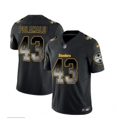 Men Pittsburgh Steelers 43 Troy Polamalu Black 2023 F U S E  Smoke Vapor Untouchable Limited Stitched Jersey