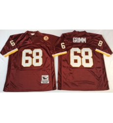 Men Redskins 68 Russ Grimm Red M&N Throwback Jersey