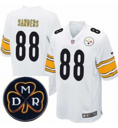 Men's Nike Pittsburgh Steelers #88 Emmanuel Sanders White Elite MDR Dan Rooney Patch Jerseys