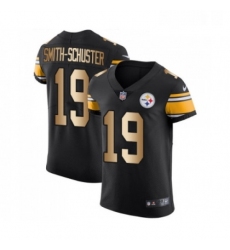 Mens Pittsburgh Steelers 19 JuJu Smith Schuster Elite Black Gold Team Color Football Jersey