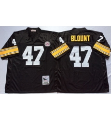 Mitchell And Ness Steelers #47 Mel Blount Black Throwback Stitched NFL Jersey