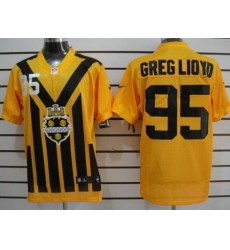 Nike Pittsburgh Steelers 95 Greg Lloyd Yellow Elite 1933s Throwback NFL Jersey