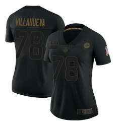 Women Pittsburgh Steelers Alejandro Villanueva Black Limited 2020 Salute To Service Jersey