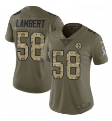 Womens Nike Pittsburgh Steelers 58 Jack Lambert Limited OliveCamo 2017 Salute to Service NFL Jersey