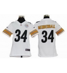 Youth Nike Pittsburgh Steelers 34# Rashard Mendenhall White Jerseys