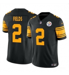 Youth Pittsburgh Steelers 2 Justin Fields Black 2023 F U S E  Color Rush Limited Stitched Football Jersey