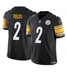 Youth Pittsburgh Steelers 2 Justin Fields Black 2023 F U S E  Vapor Untouchable Limited Stitched Football Jersey