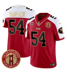 Men San Francisco 49ers 54 Fred Warner Red F U S E  Golden Gate Bridge With 3 Star C Patch Alternate Vapor Limited Stitched Football Jersey