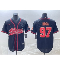 Men San Francisco 49ers 97 Nick Bosa Black With Patch Cool Base Stitched Baseball Jersey