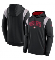 Men San Francisco 49ers Black Sideline Stack Performance Pullover Hoodie 001