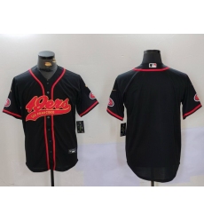 Men San Francisco 49ers Black With Patch Cool Base Stitched Baseball Jersey