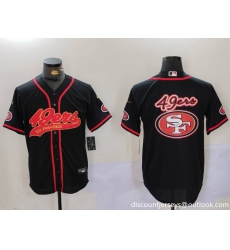 Men San Francisco 49ers Team Big Logo Black With Patch Cool Base Stitched Baseball Jersey